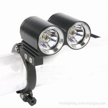 Unique Compact Design with Twin Heads, LED Bicycle Front Light